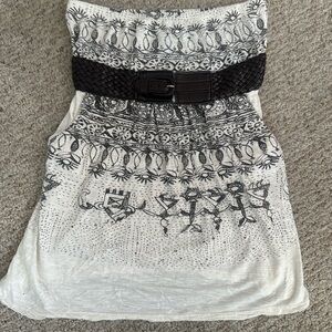 Black and White Strapless Dress